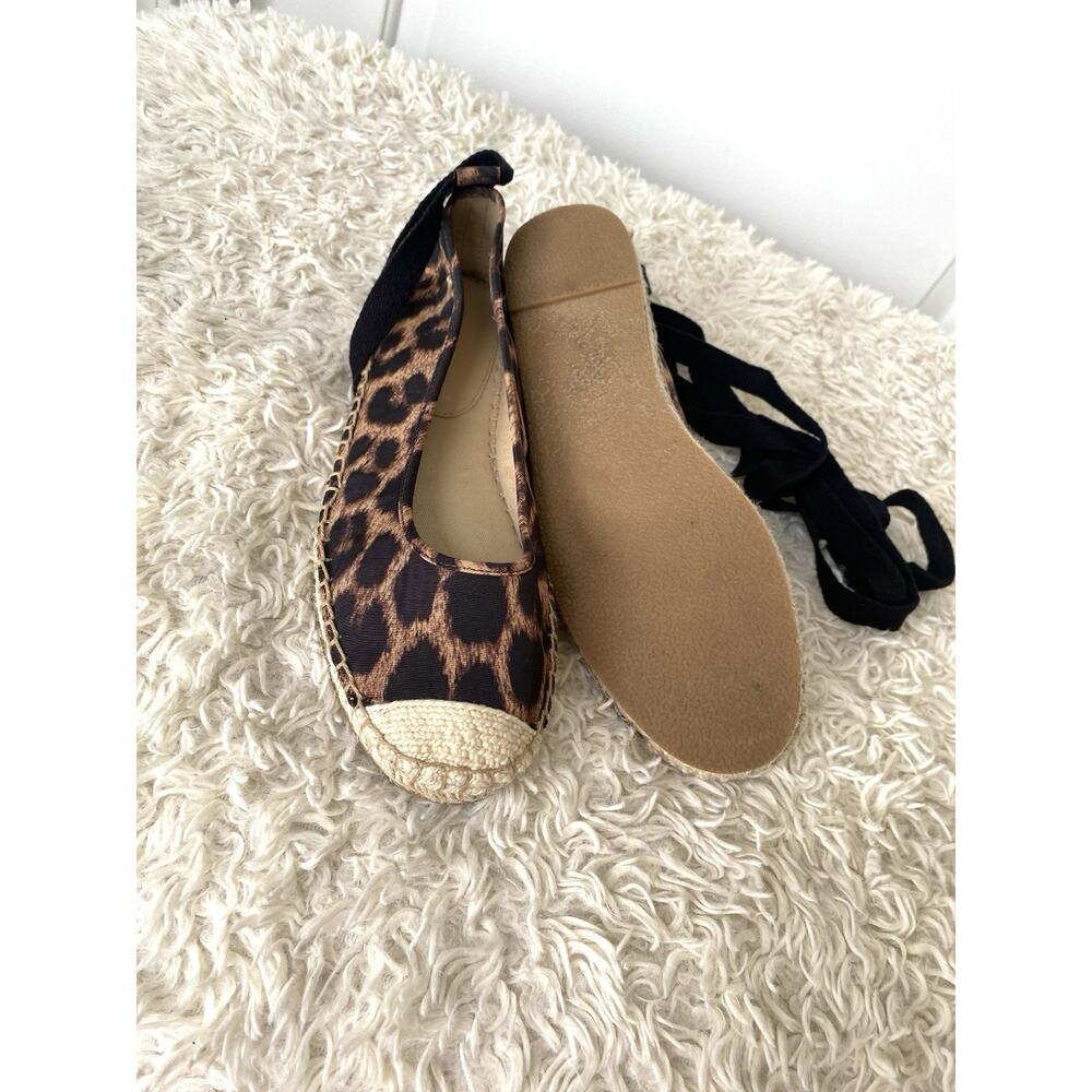 Ann Taylor Leopard Print Lace-Up Espadrille Flats Women's Size 6.5 M - Picture 9 of 10
